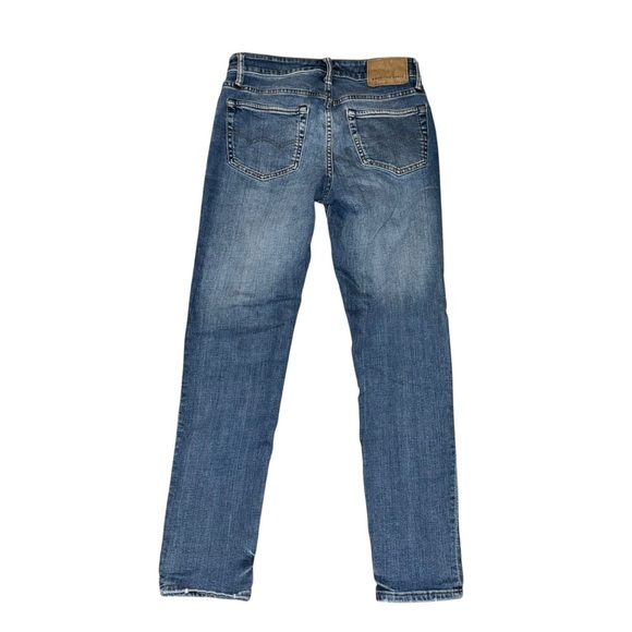 American Eagle Women’s Jeans SZ 29/28 Wed Blue Fading Vintage Skinny Whiskering - Picture 2 of 6